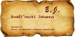 Bodánszki Johanna névjegykártya